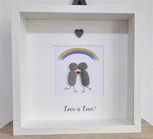 Rainbow Couples Love is Love Pebble Art